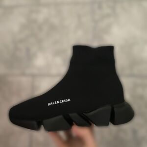 Balenciaga Black Knit Sneakers